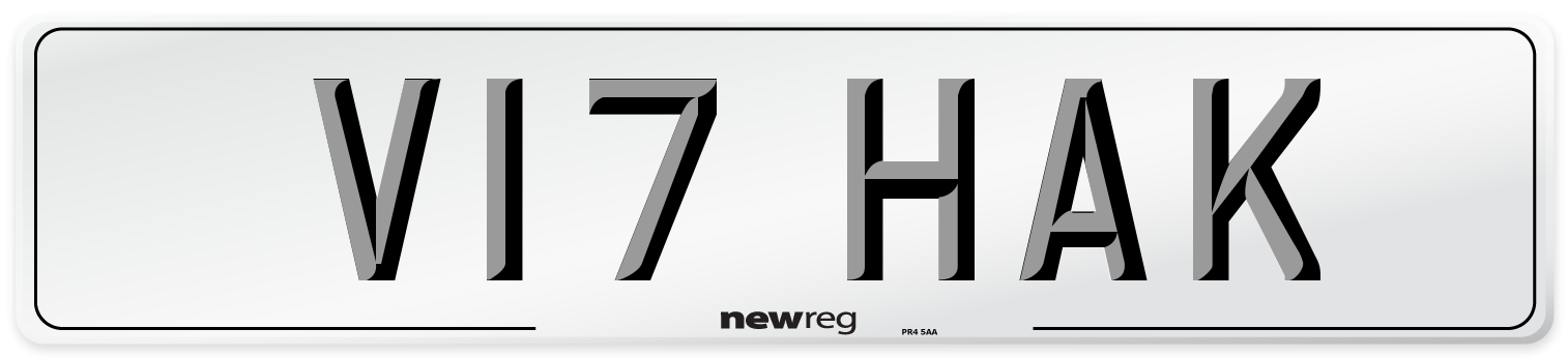 V17 HAK Number Plate from New Reg